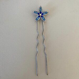 Vintage Blue‎ Stone Gem Flower Hair Pin Wedding Bridesmaid